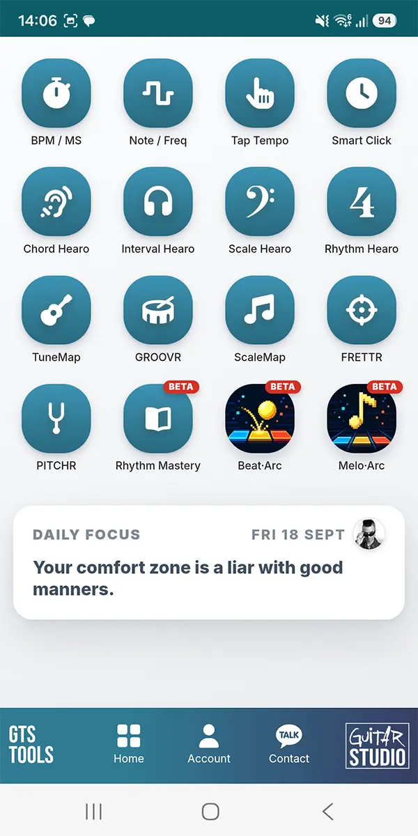 Guitar Training Studio App – Gitaar Training Tools Guitar Training Studio app met interactieve gitaar training tools
